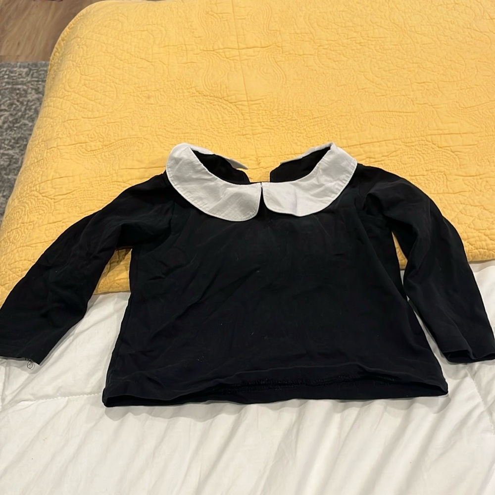 Zara 18-24 month girls top black with white collar. Great condition
